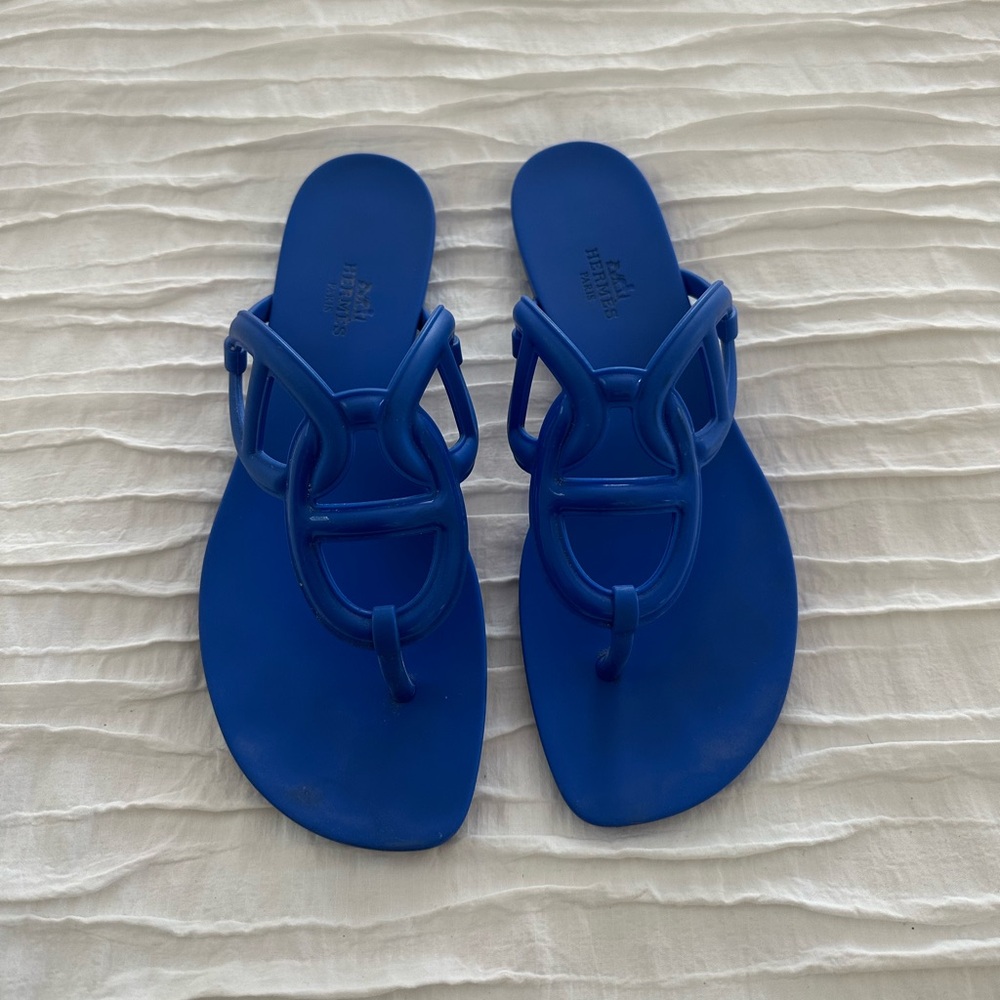 Hermes blue egerie sandals